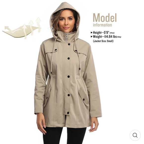 Women's Long Hooded Anorak Style Windbreaker Jacket | Outdoor Raincoat - Picture 5 of 10